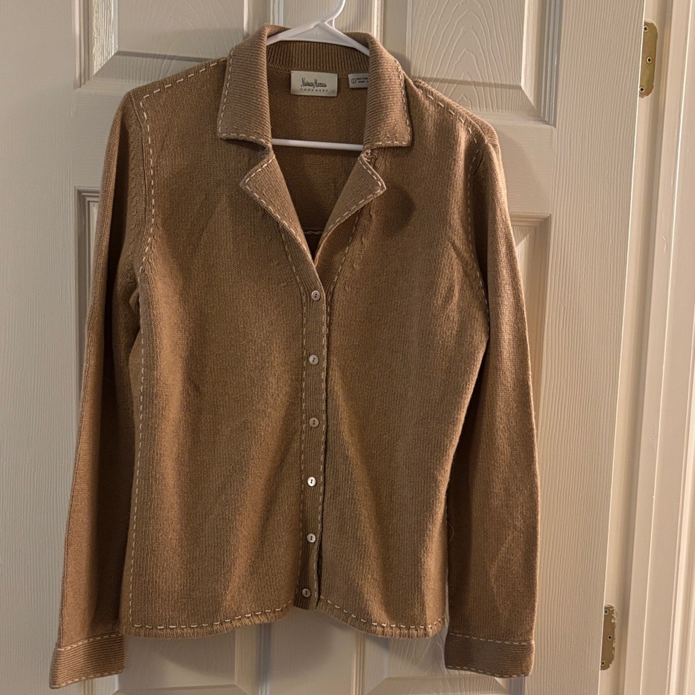 Neiman Marcus Brown Cardigan Sweater